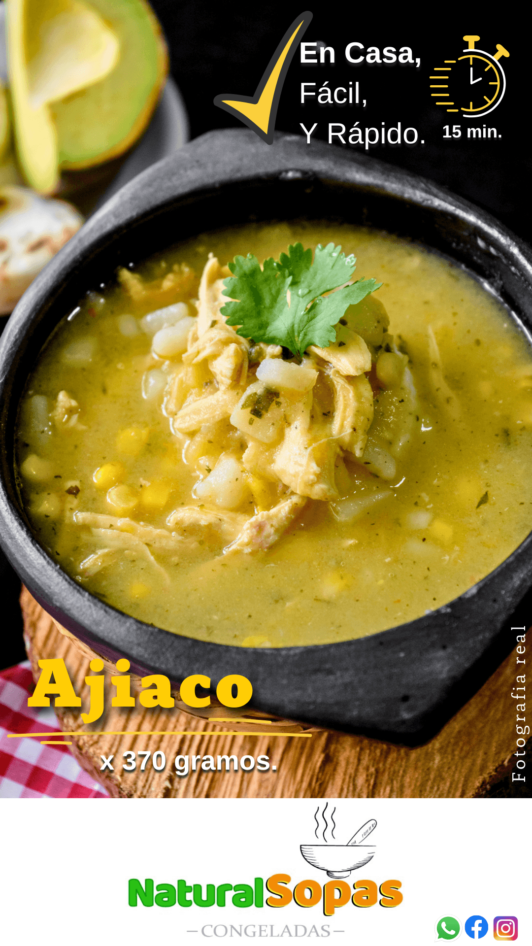 Ajiaco - Sopa congelada natural de Natural Sopas